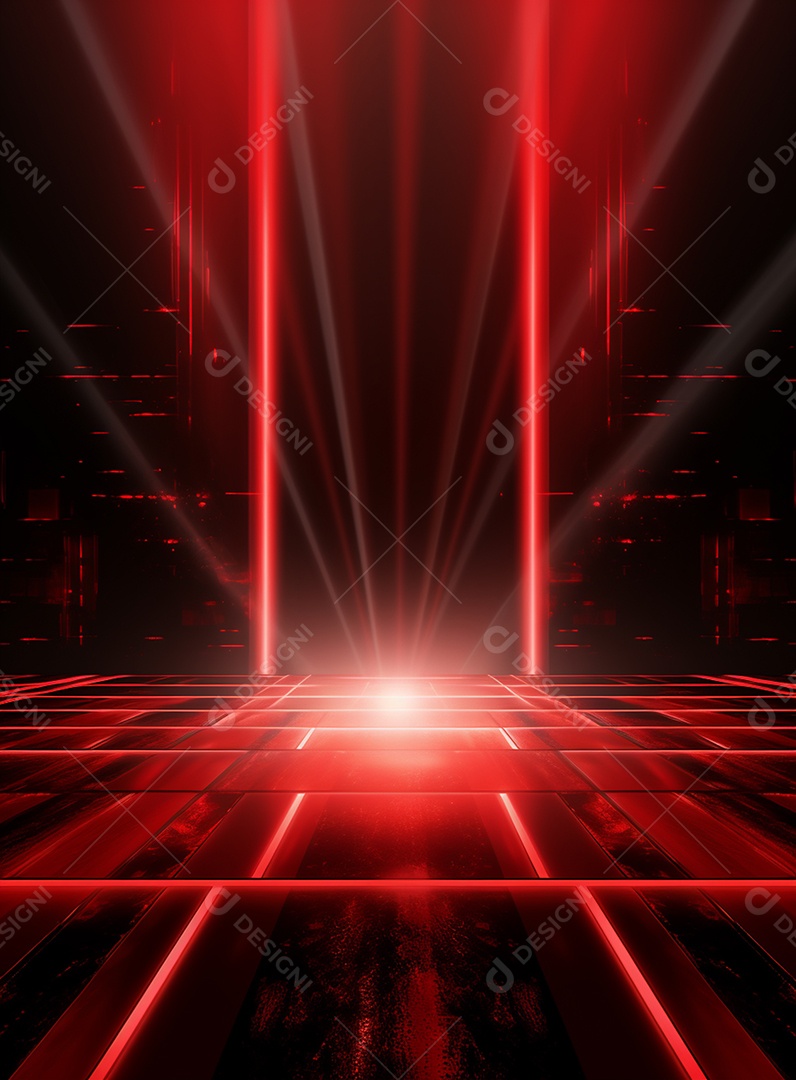 Pano de fundo com iluminação de holofotes vermelhos para folhetos imagem realista ultra hd design alto