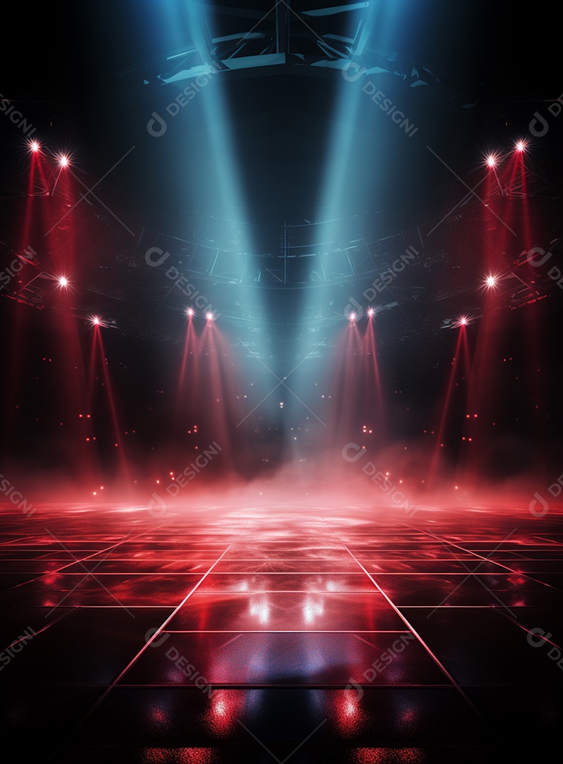 Pano de fundo com iluminação de holofotes vermelhos para folhetos imagem realista ultra hd design alto