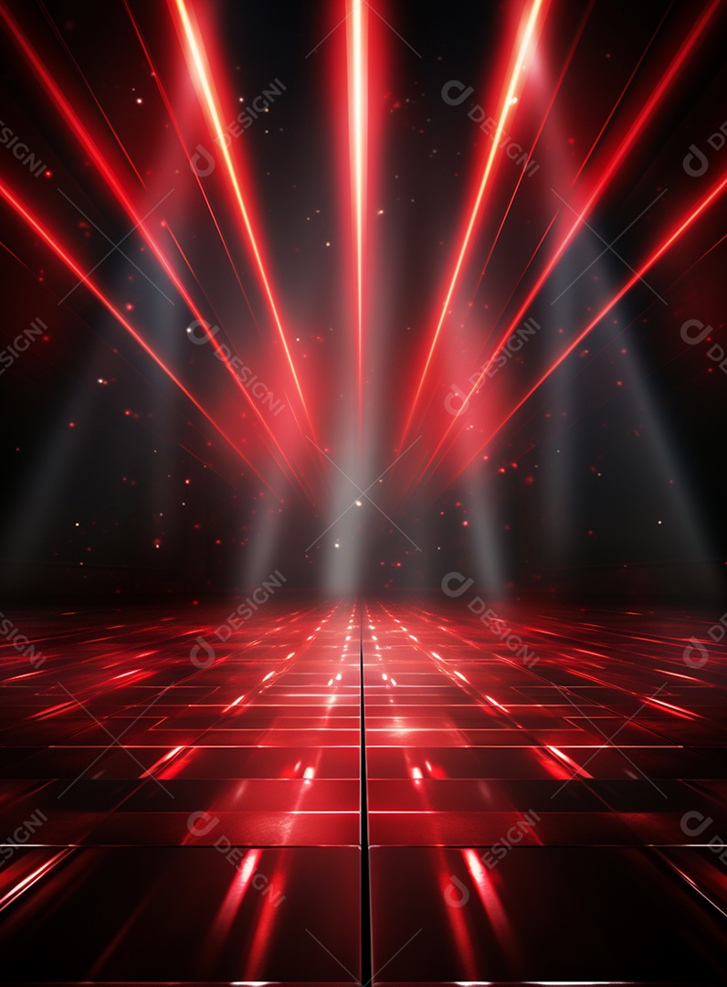Pano de fundo com iluminação de holofotes vermelhos para folhetos imagem realista ultra hd design alto
