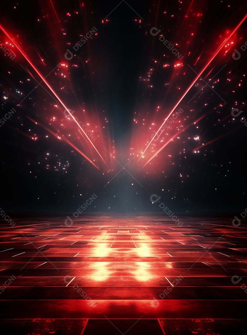 Pano de fundo com iluminação de holofotes vermelhos para folhetos imagem realista ultra hd design alto