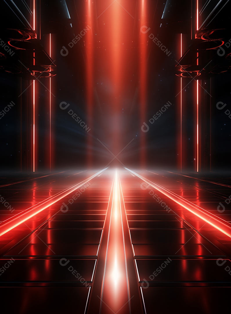 Pano de fundo com iluminação de holofotes vermelhos para folhetos imagem realista ultra hd design alto