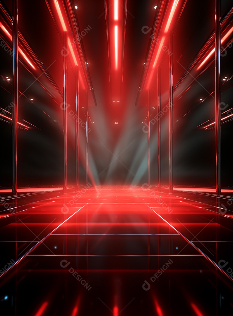 Pano de fundo com iluminação de holofotes vermelhos para folhetos imagem realista ultra hd design alto