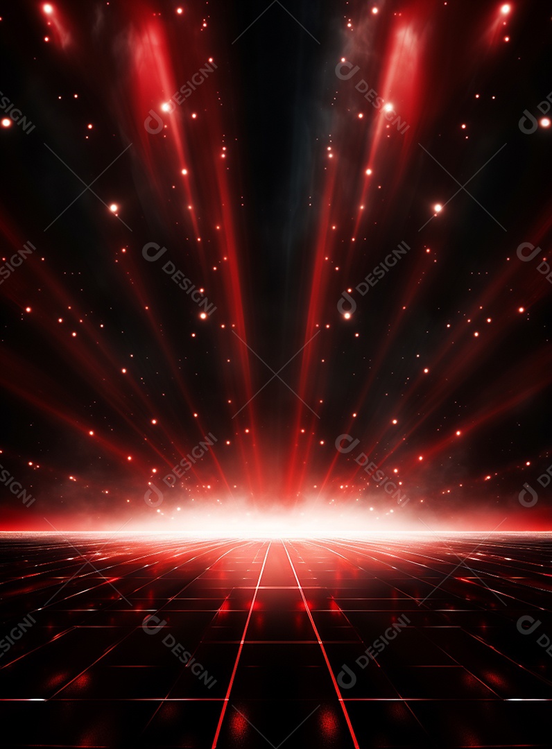 Pano de fundo com iluminação de holofotes vermelhos para folhetos imagem realista ultra hd design alto