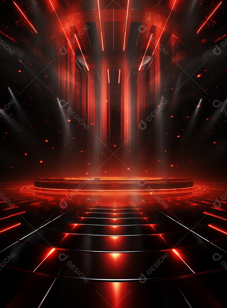 Pano de fundo com iluminação de holofotes vermelhos para folhetos imagem realista ultra hd design alto