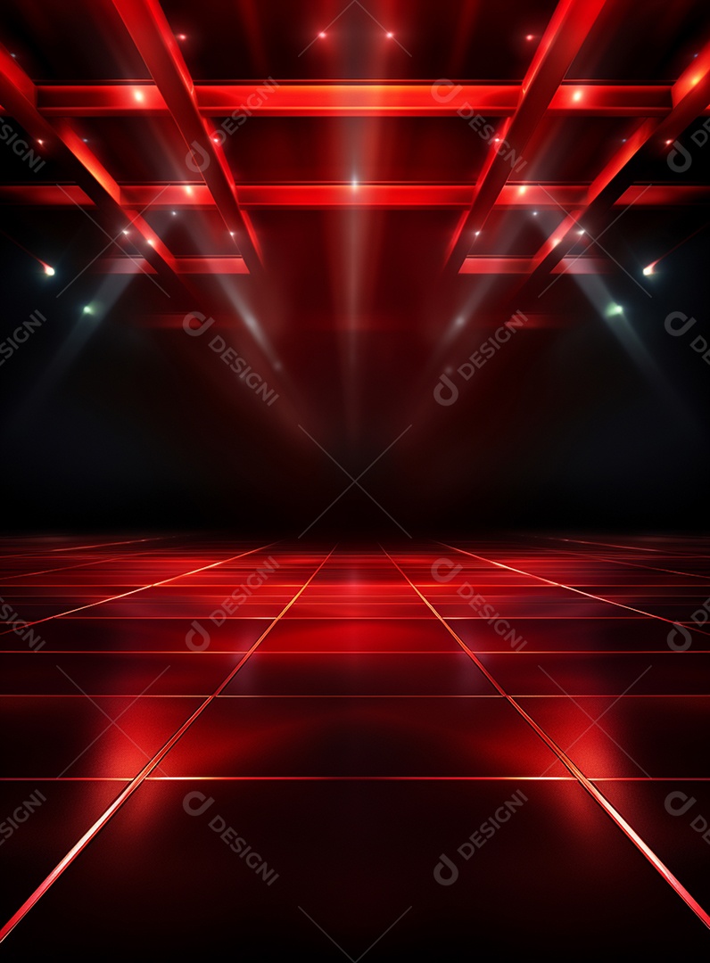 Pano de fundo com iluminação de holofotes vermelhos para folhetos imagem realista ultra hd design alto