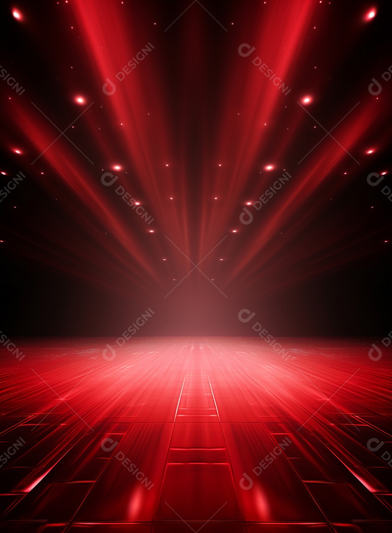 Pano de fundo com iluminação de holofotes vermelhos para folhetos imagem realista ultra hd design alto