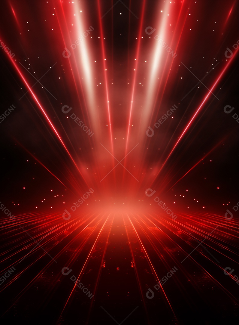 Pano de fundo com iluminação de holofotes vermelhos para folhetos imagem realista ultra hd design alto