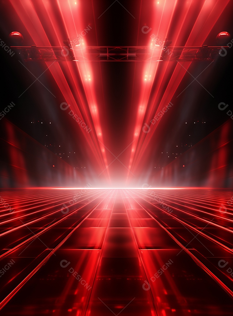 Pano de fundo com iluminação de holofotes vermelhos para folhetos imagem realista ultra hd design alto