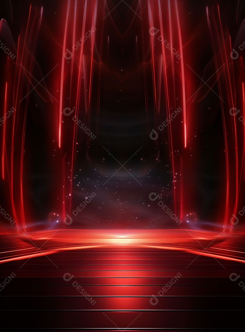 Pano de fundo com iluminação de holofotes vermelhos para folhetos imagem realista ultra hd design alto