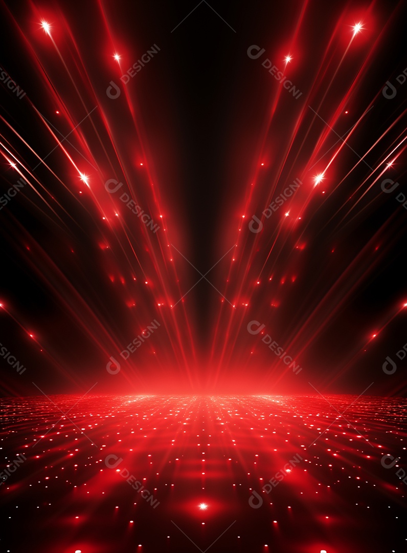 Pano de fundo com iluminação de holofotes vermelhos para folhetos imagem realista ultra hd design alto