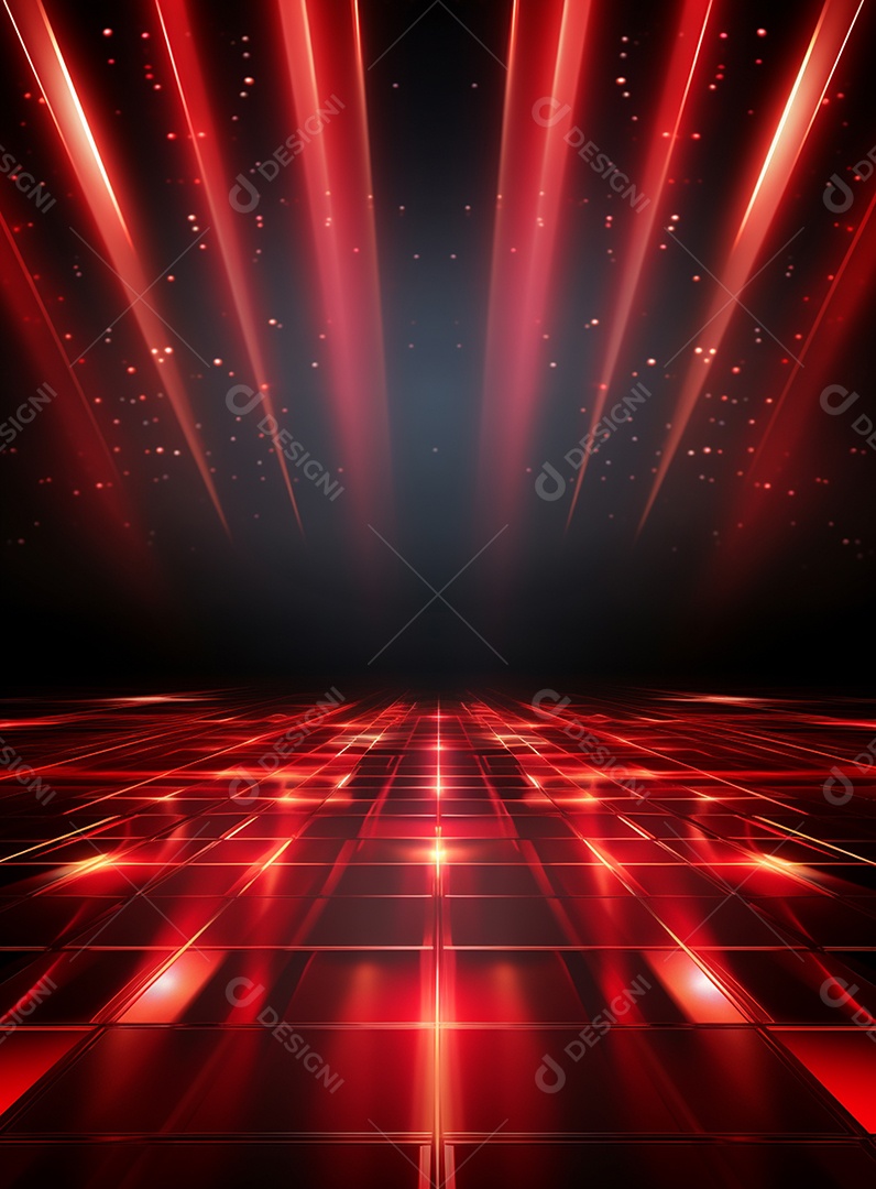 Pano de fundo com iluminação de holofotes vermelhos para folhetos imagem realista ultra hd design alto