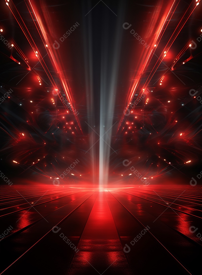 Pano de fundo com iluminação de holofotes vermelhos para folhetos imagem realista ultra hd design alto