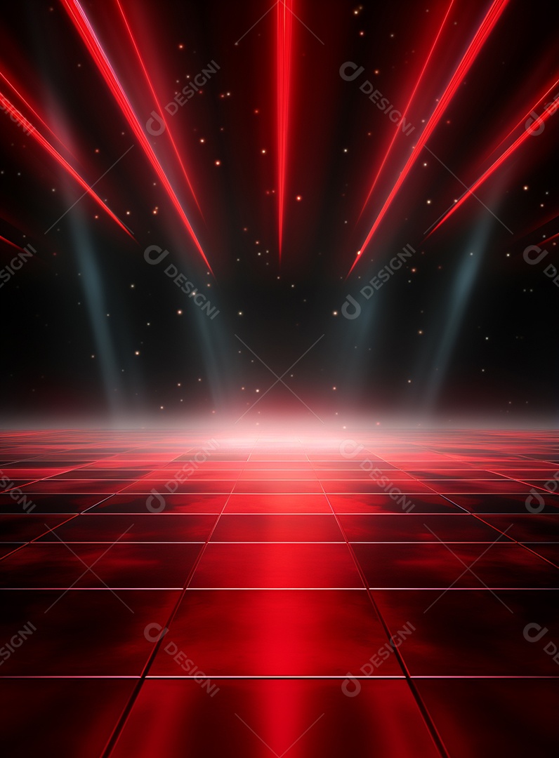Pano de fundo com iluminação de holofotes vermelhos para folhetos imagem realista ultra hd design alto