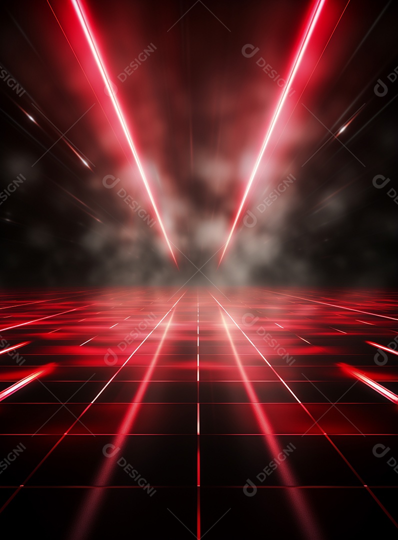 Pano de fundo com iluminação de holofotes vermelhos para folhetos imagem realista ultra hd design alto