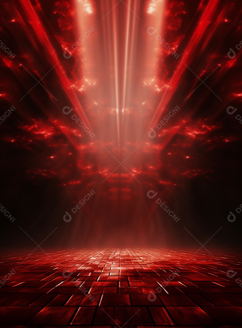 Pano de fundo com iluminação de holofotes vermelhos para folhetos imagem realista ultra hd design alto