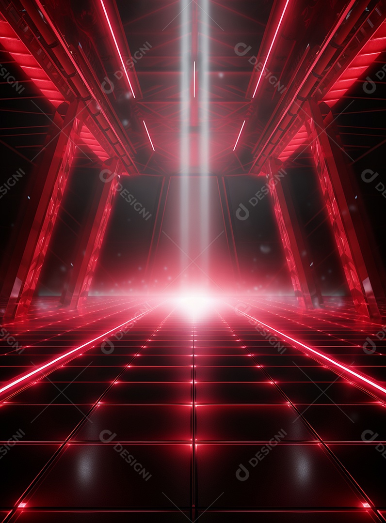 Pano de fundo com iluminação de holofotes vermelhos para folhetos imagem realista ultra hd design alto