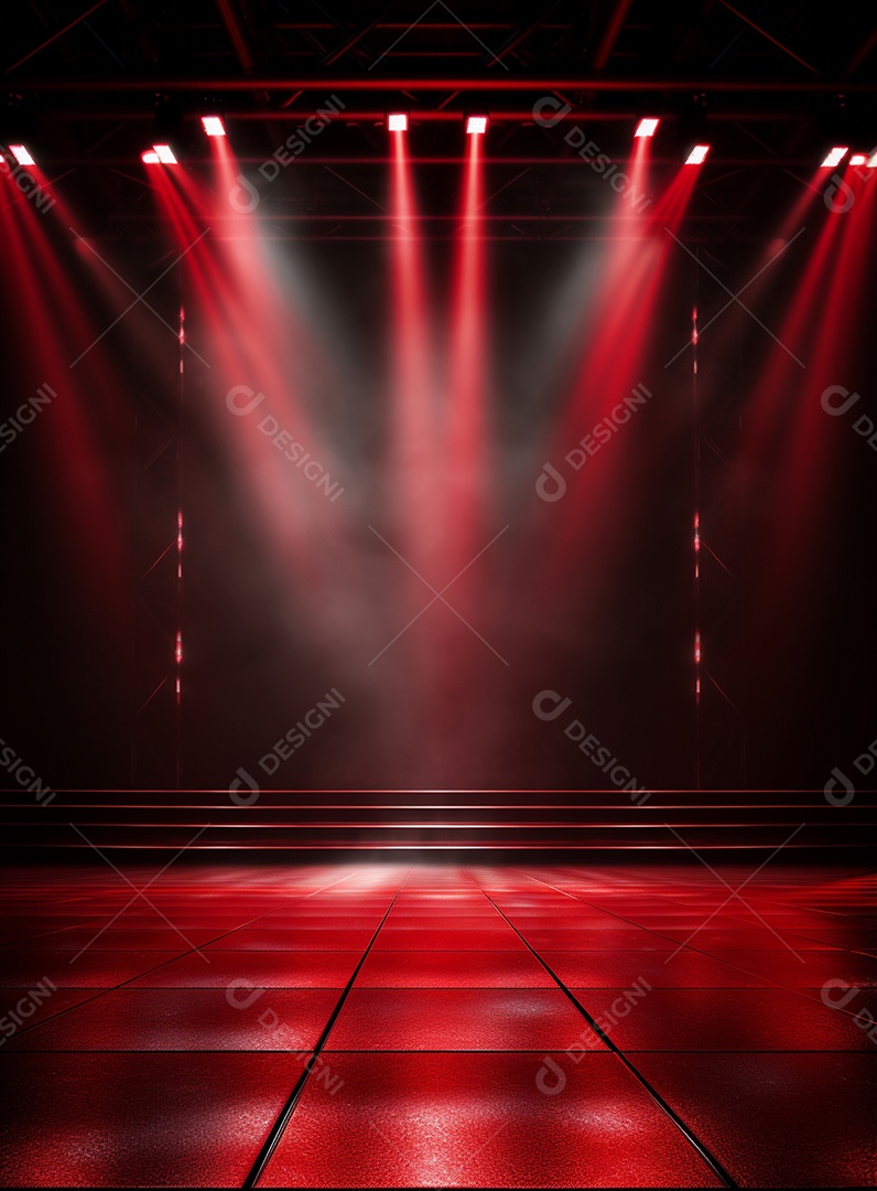 Pano de fundo com iluminação de holofotes vermelhos para folhetos imagem realista ultra hd design alto