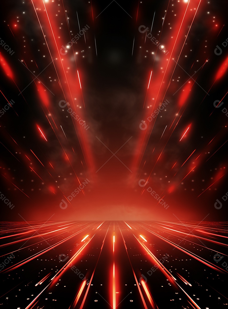 Pano de fundo com iluminação de holofotes vermelhos para folhetos imagem realista ultra hd design alto