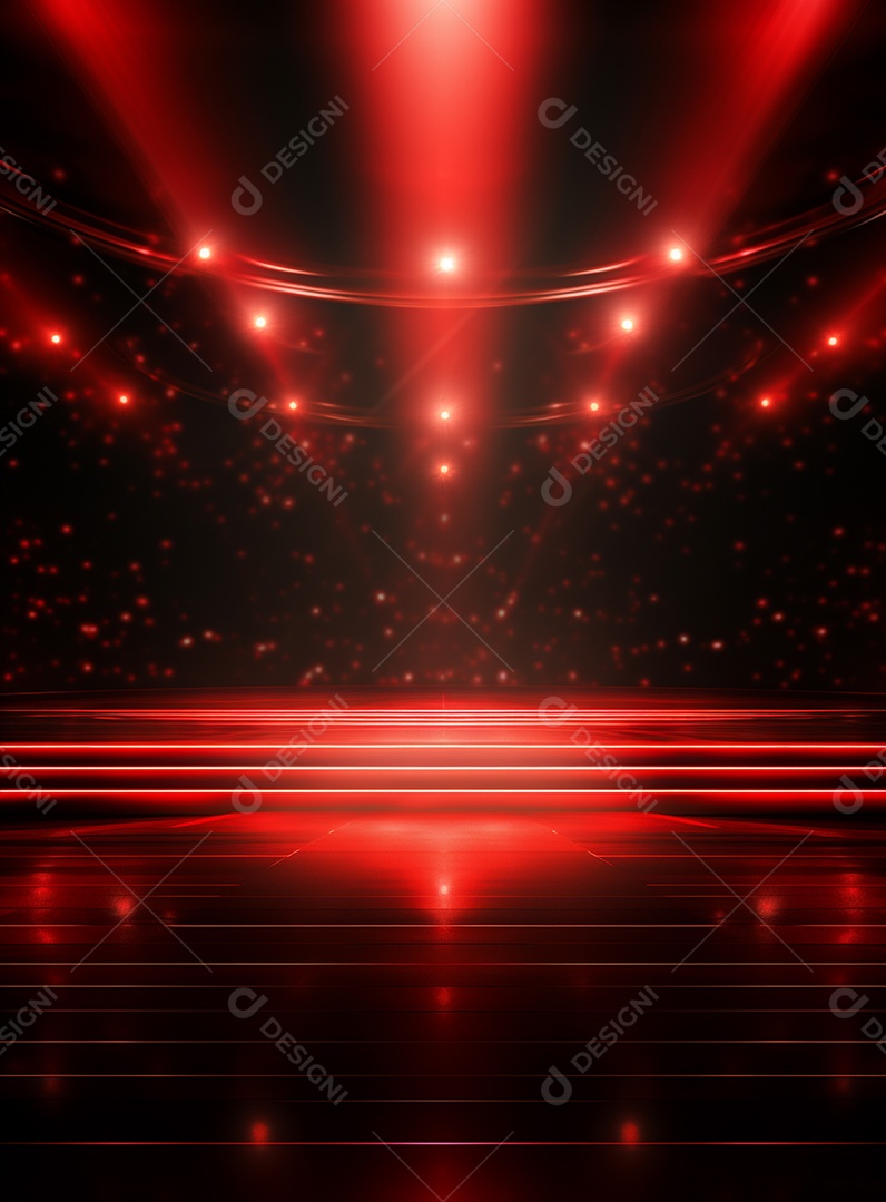 Pano de fundo com iluminação de holofotes vermelhos para folhetos imagem realista ultra hd design alto