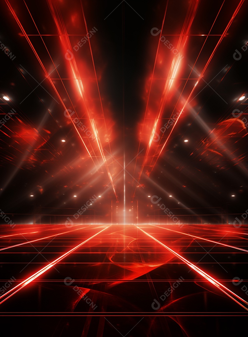 Pano de fundo com iluminação de holofotes vermelhos para folhetos imagem realista ultra hd design alto