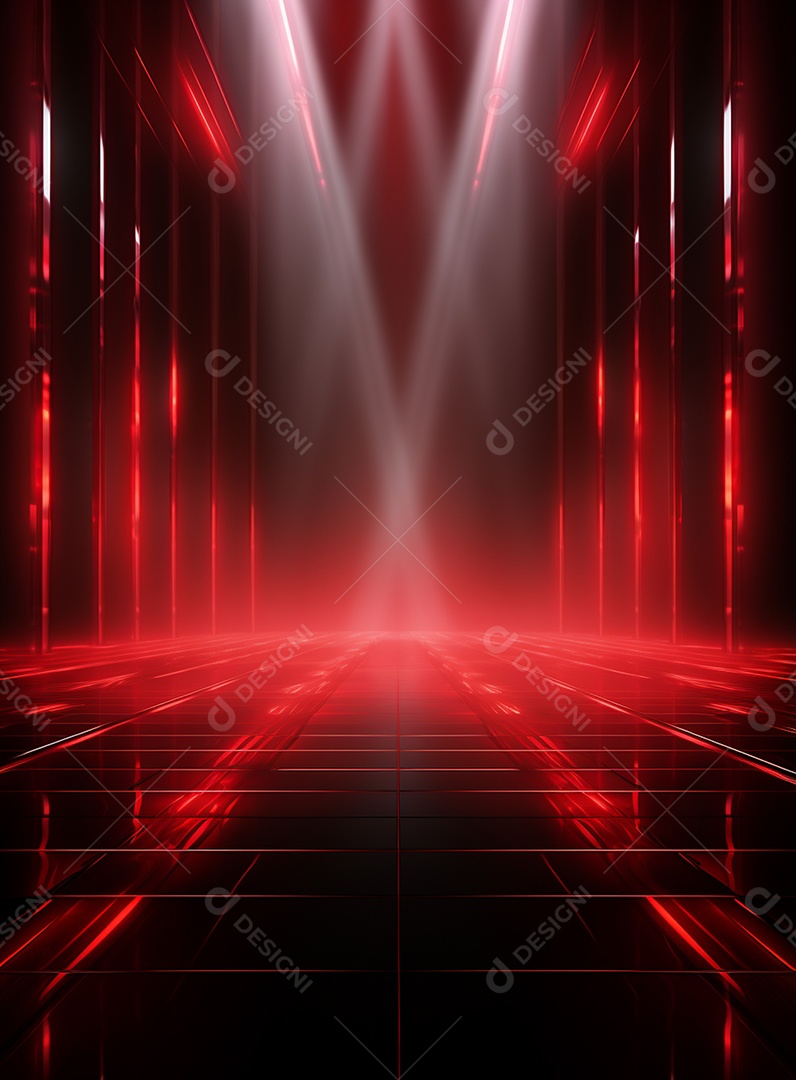 Pano de fundo com iluminação de holofotes vermelhos para folhetos imagem realista ultra hd design alto