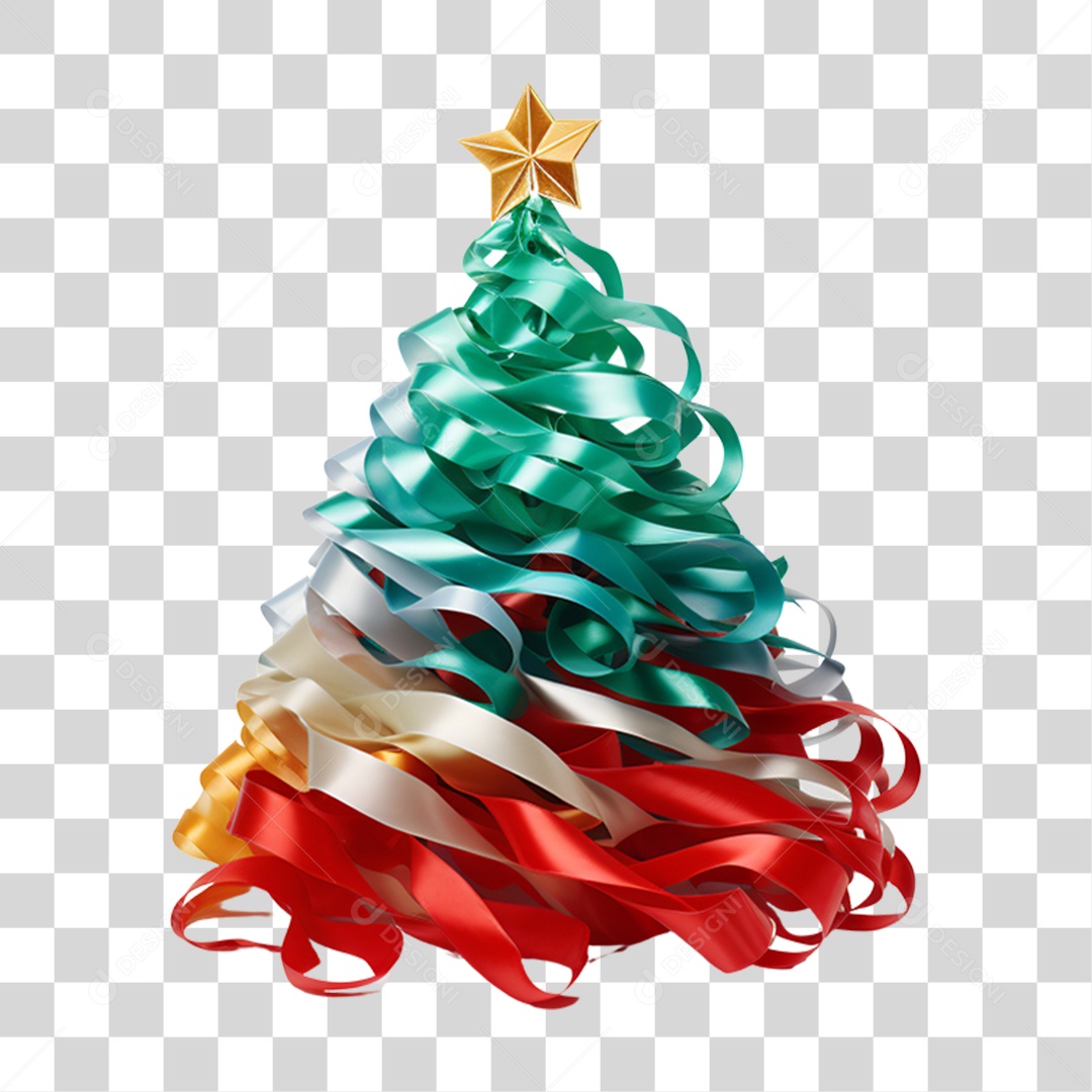 Arvores de Fitas Coloridas Para o Natal PNG Transparente