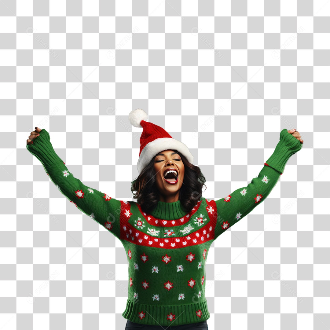 Mulher Vestida Para o Natal PNG Transparente