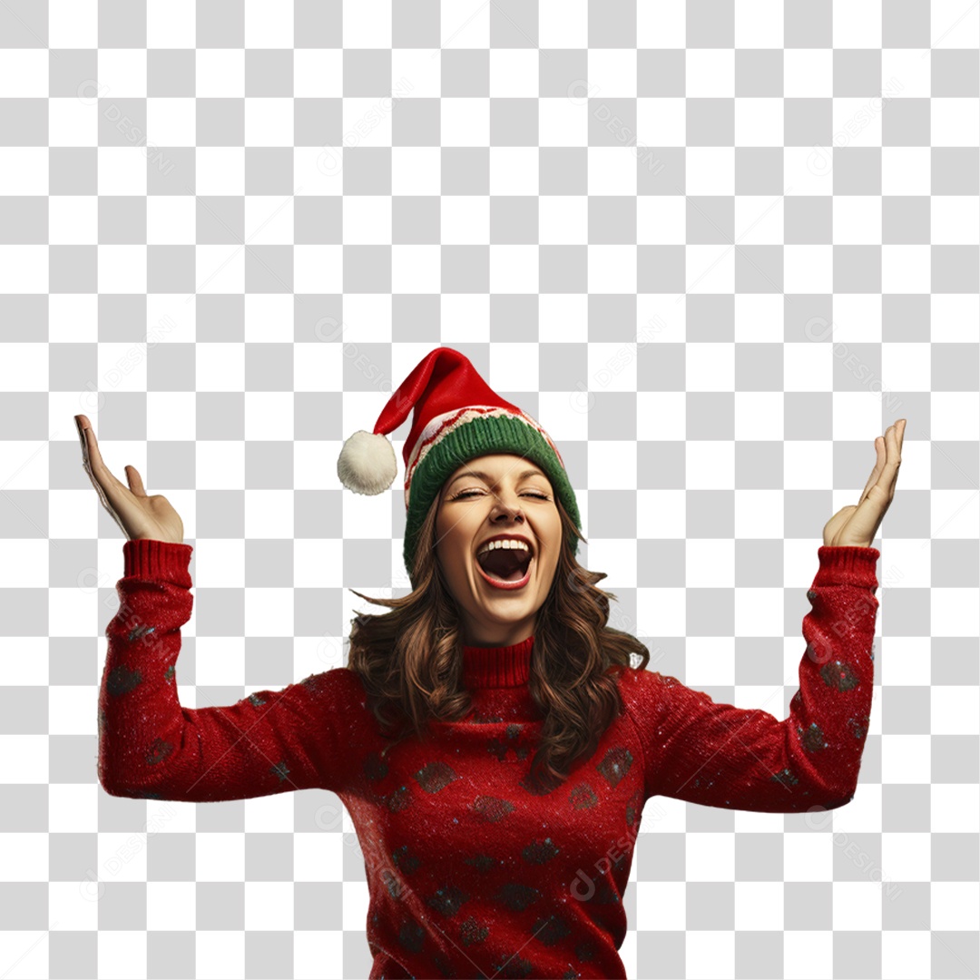 Mulher Vestida Para o Natal PNG Transparente