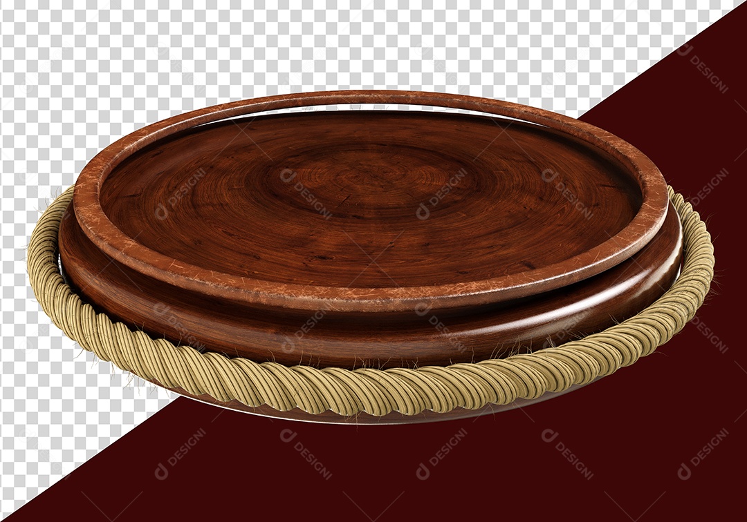 Base de Madeira Base de Texto Elemento 3D para Composição PSD