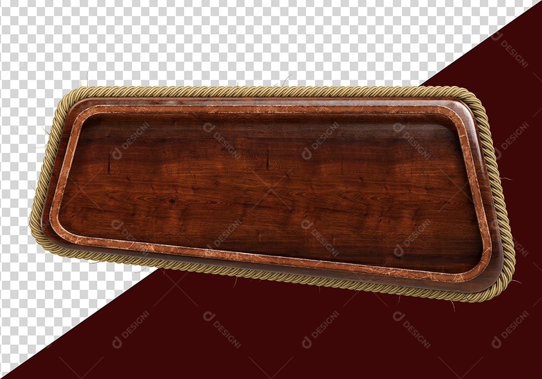Painel de Madeira Elemento 3D para Composição PSD
