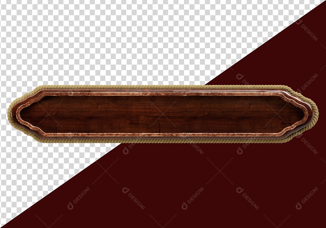 Painel de Madeira Elemento 3D para Composição PSD