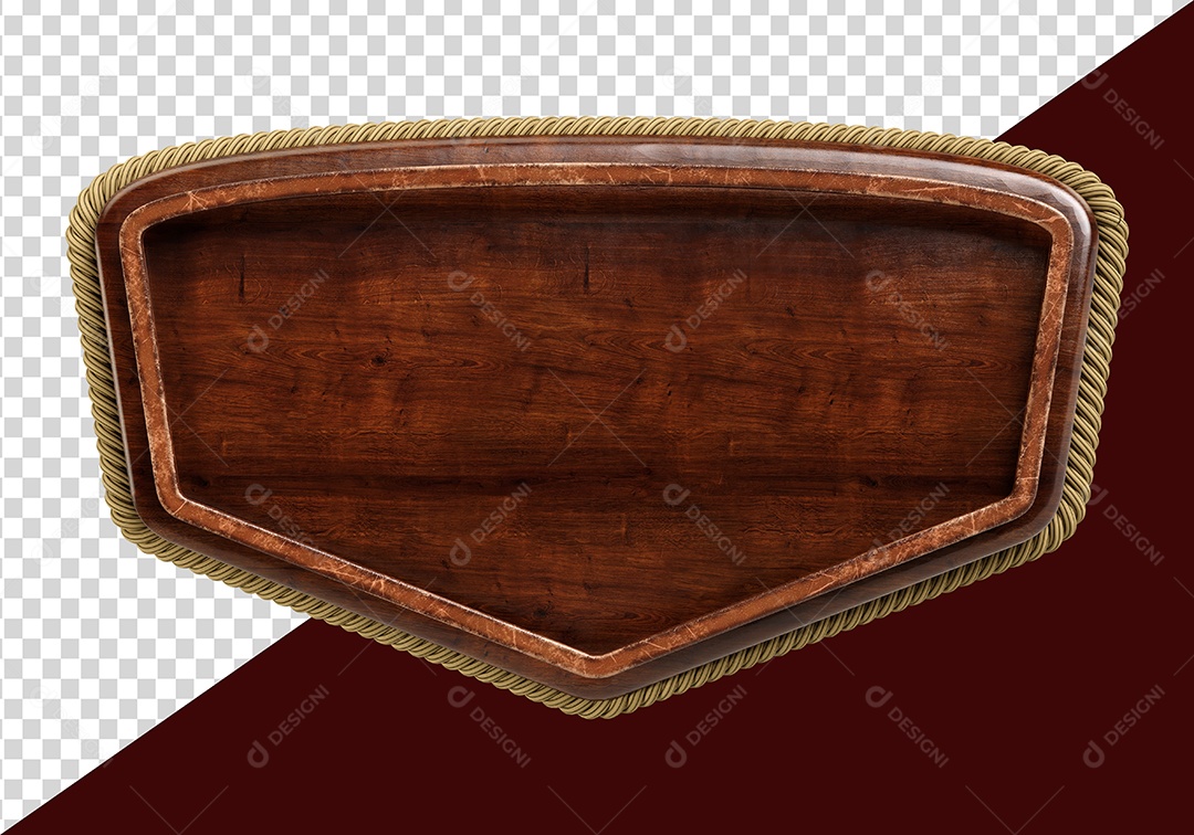 Base de Madeira Elemento 3D para Composição PSD
