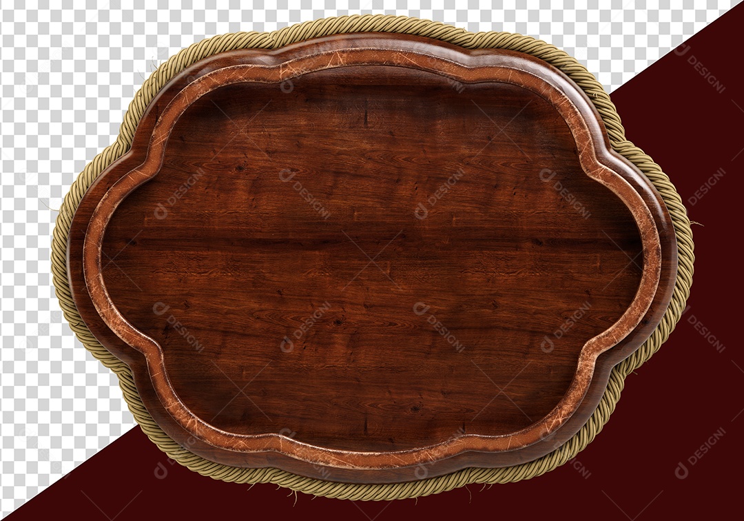 Base de Madeira Elemento 3D para Composição PSD