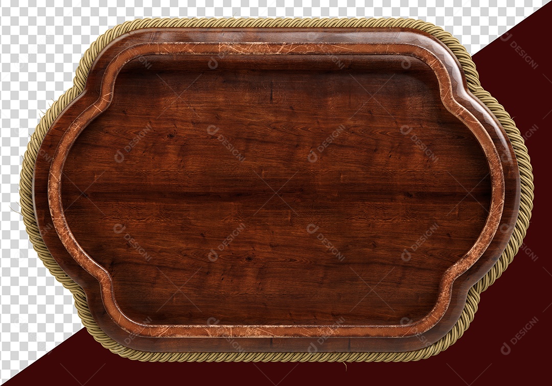 Base de Madeira Elemento 3D para Composição PSD