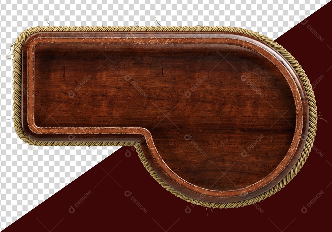 Base de Madeira Elemento 3D para Composição PSD