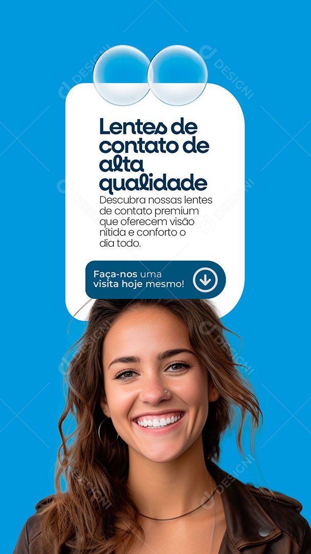 Story Ótica Lentes de Contato de Alta Qualidade Faça nos uma Visita Hoje Mesmo Social Media PSD Editável