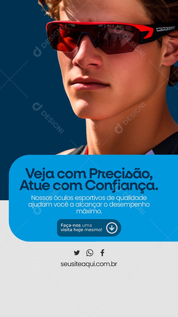 Story Ótica Veja com Precisão Atue com Confiança Faça nos uma Visita Hoje Mesmo Social Media PSD Editável