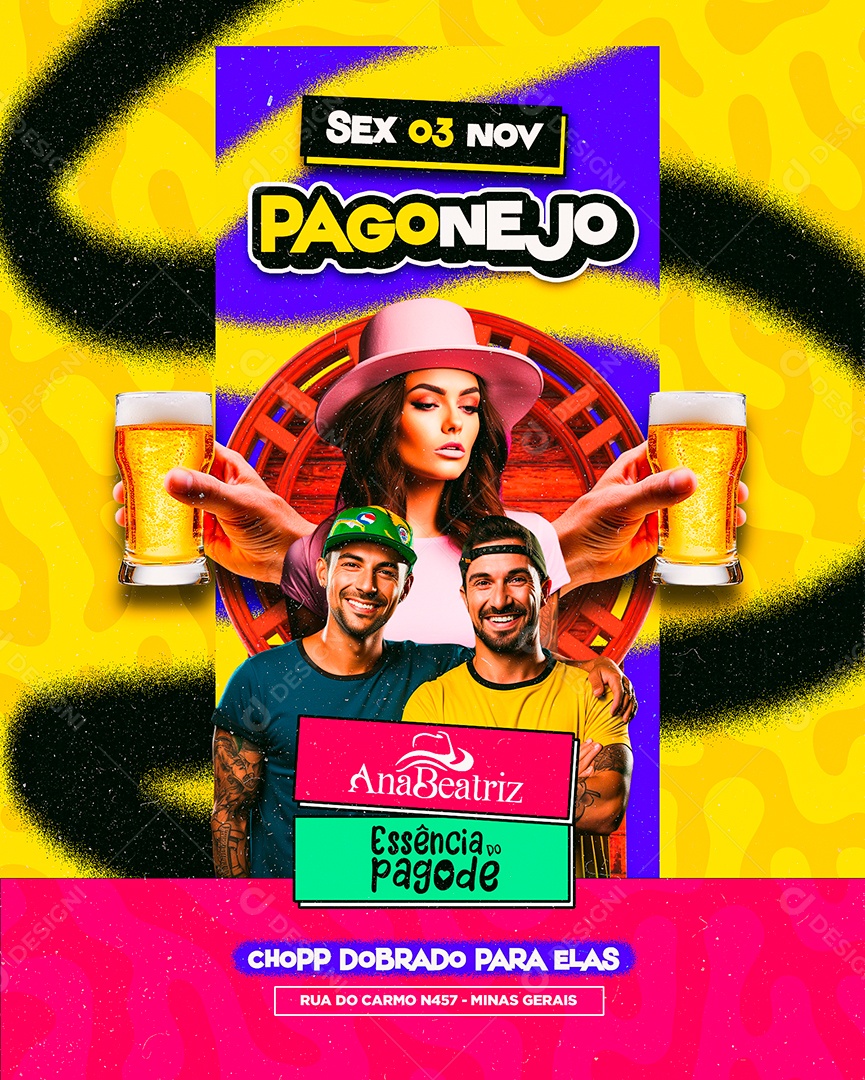 Flyer Pagonejo Ana Beatriz Essência Do Pagode Social Media PSD Editável