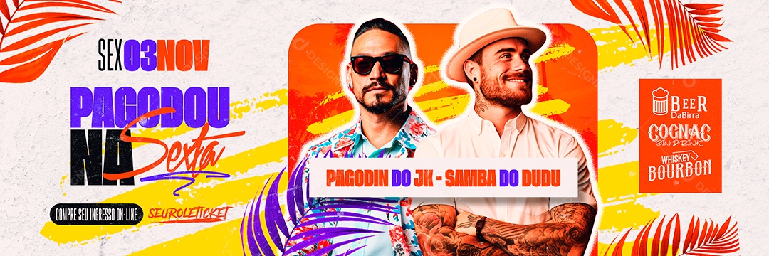 Carrossel Flyer Pagodou na Sexta Pagodin Do JK Samba Do Dudu Social Media PSD Editável