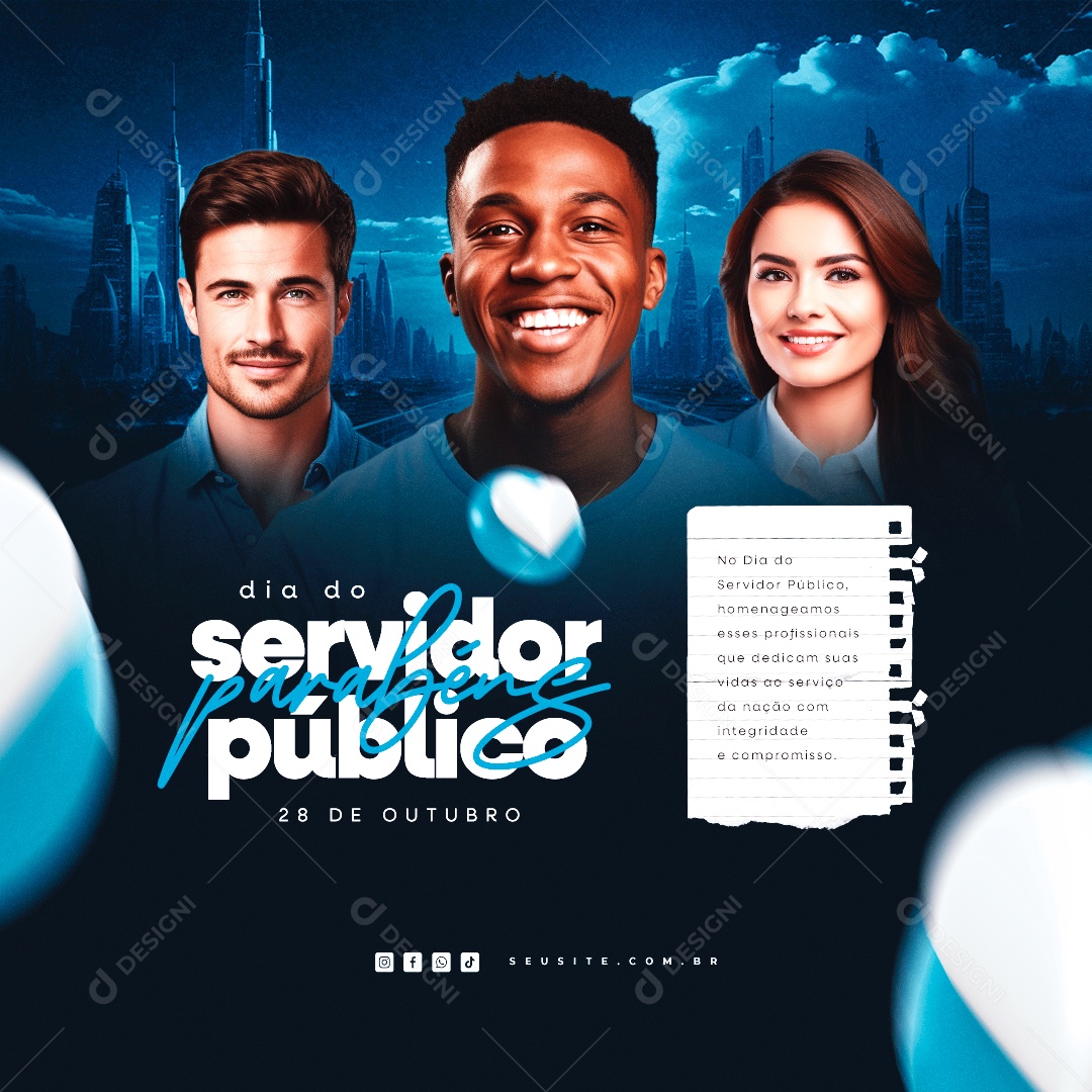 Social Media Dia do Servidor Público 28 de Outubro PSD Editável