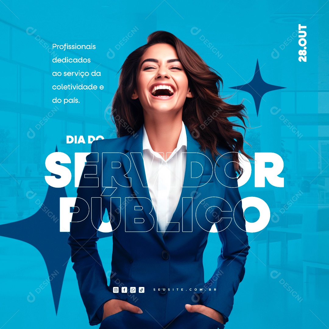 Dia do Servidor Público 28 de Outubro Social Media PSD Editável