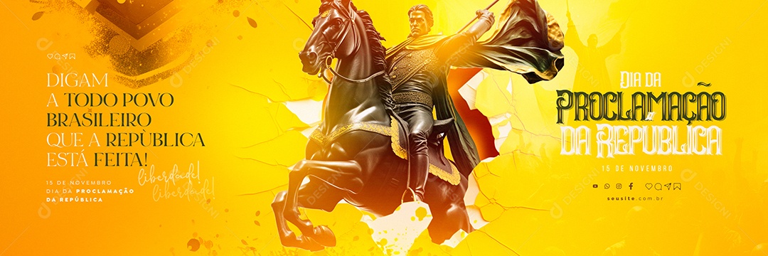 Carrossel Dia da Proclamação Da República Digam a Todo Povo Brasileiro que a República Está Feita Social Media PSD Editável