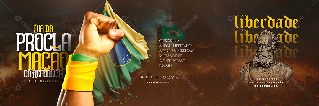 Carrossel Dia da Proclamação Da República 15 de Novembro Social Media PSD Editável