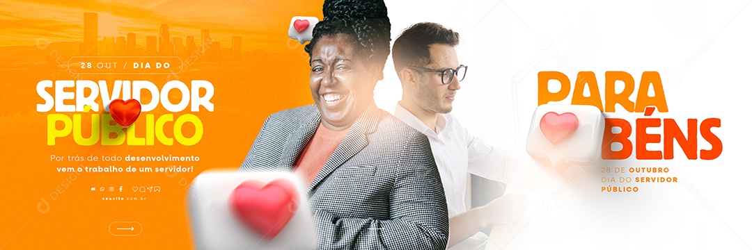 Carrossel Dia do Servidor Público Por Trás de Todo Desenvolvimento Vem o Trabalho de um Servidor Social Media PSD Editável