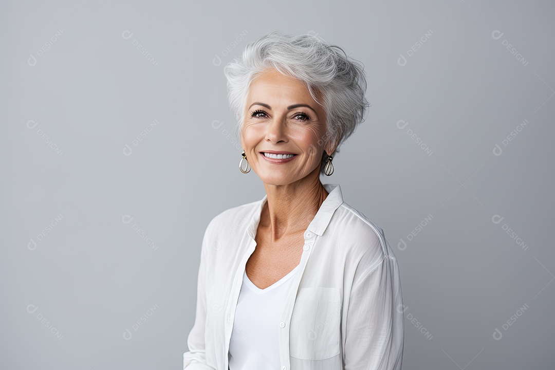 Uma mulher da terceira idade linda e charmosa