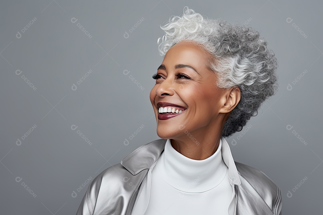 Uma lind amulher da terceira idade bem charmosa