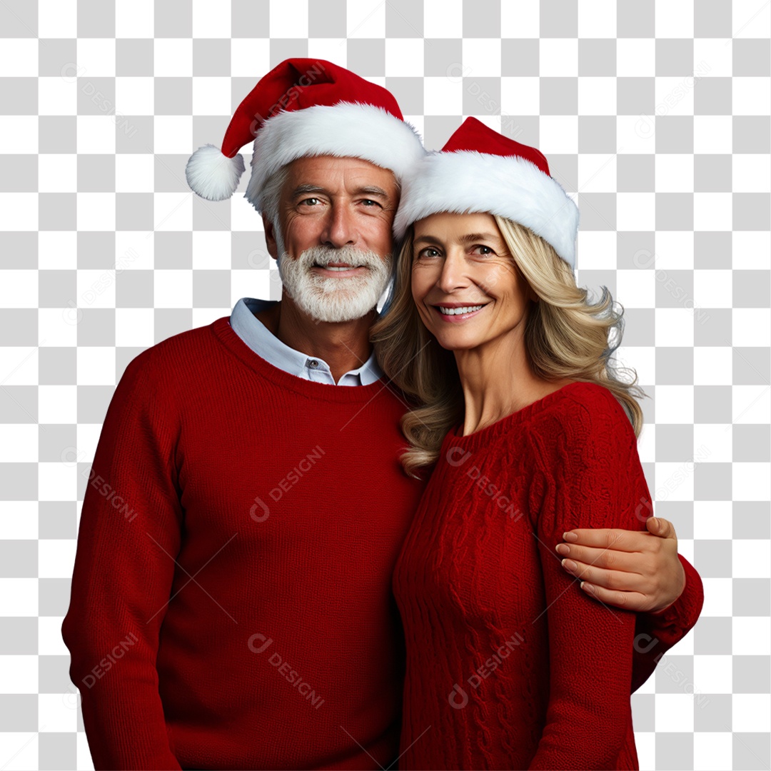 Casal Vestidos Para o Natal PNG Transparente