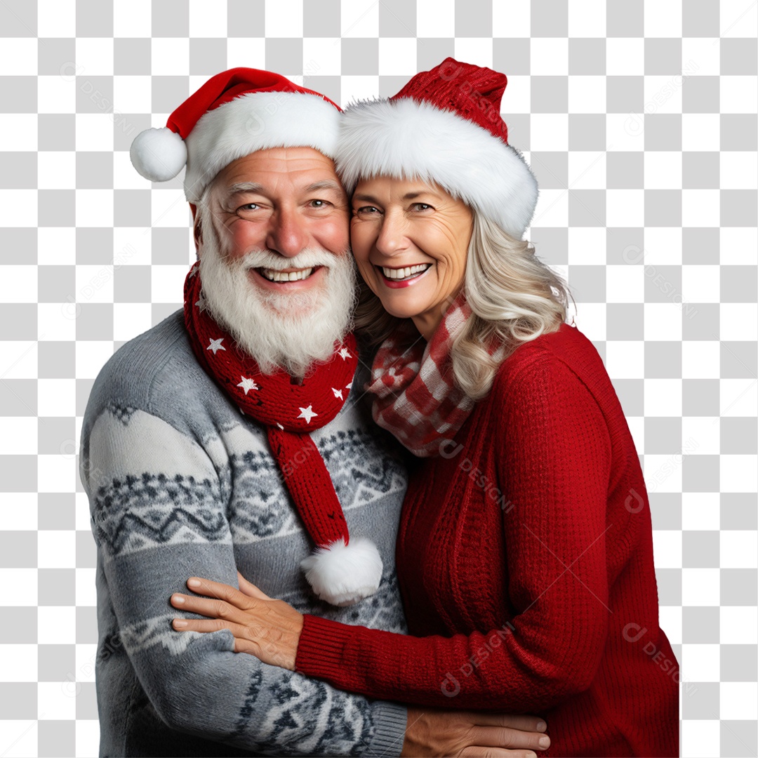Casal Vestidos Para o Natal PNG Transparente