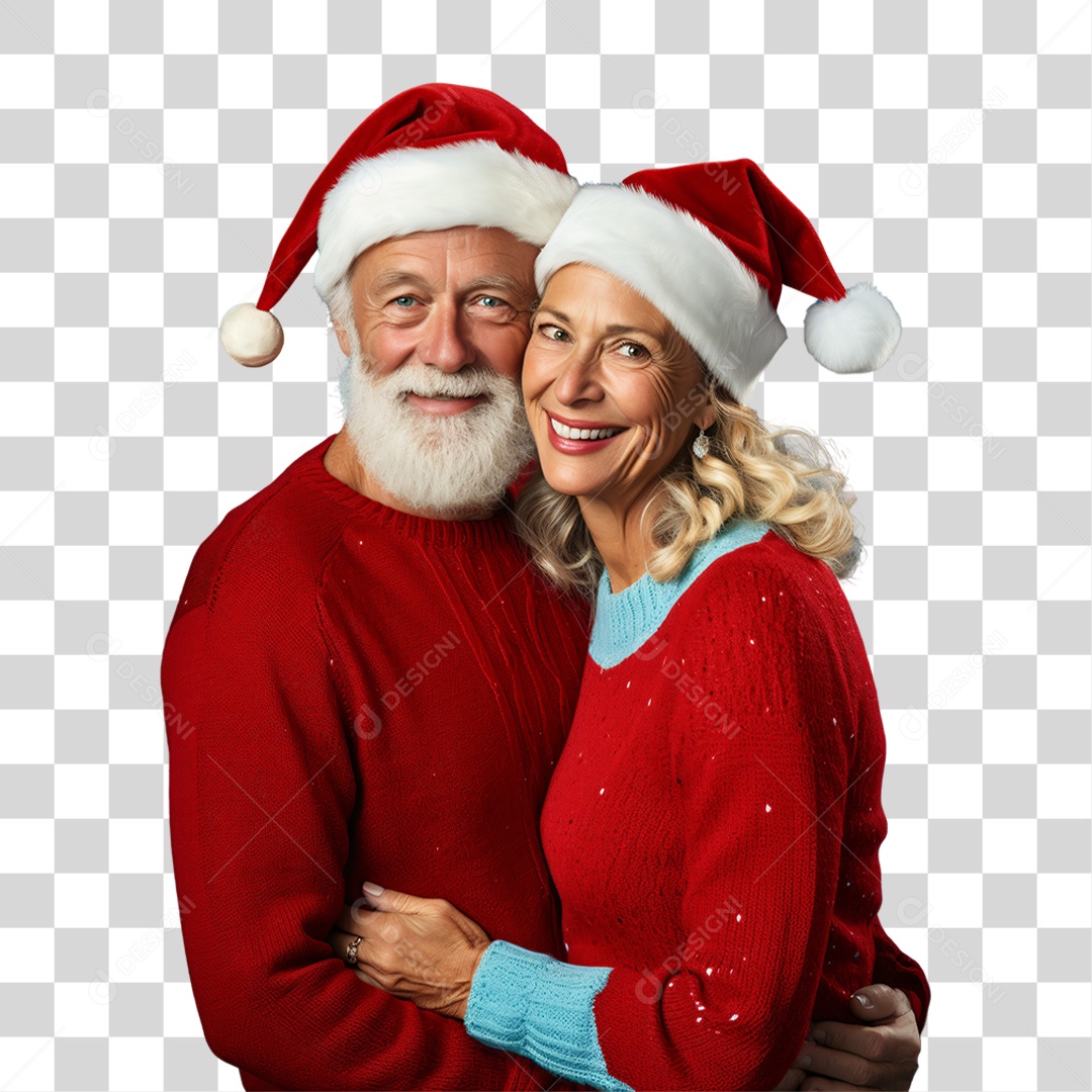 Casal Vestidos Para o Natal PNG Transparente