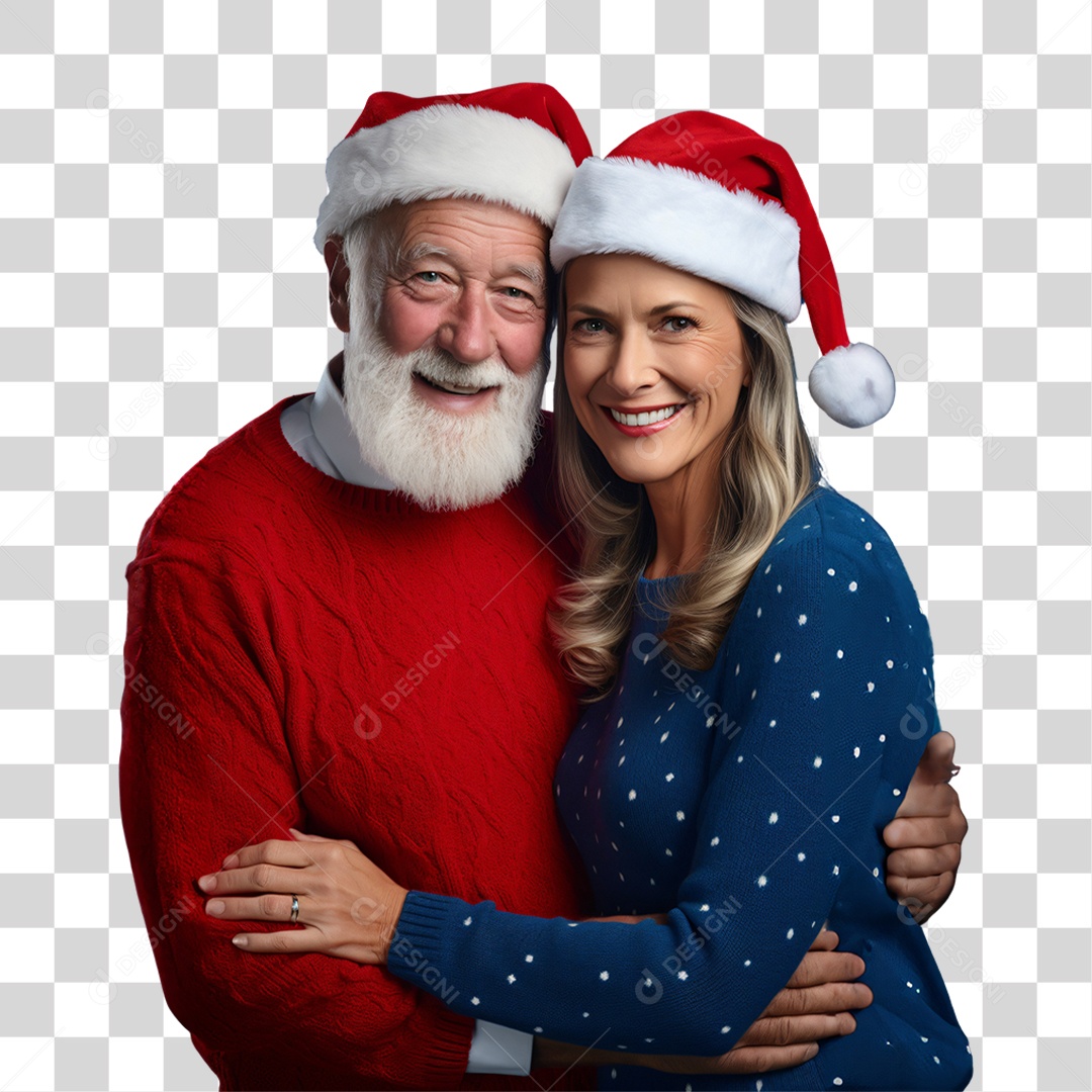 Casal Vestidos Para o Natal PNG Transparente